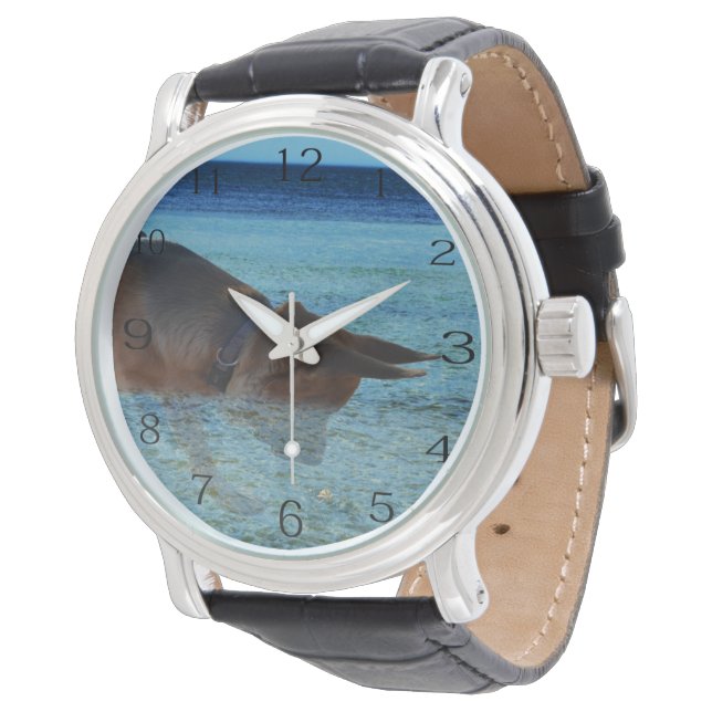 German Shepherd Crabbing Adventure Horloge (Gekanteld)