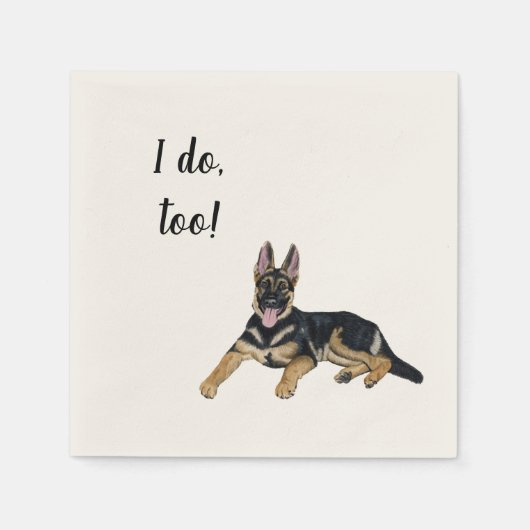German Shepherd Custom Cocktail Napkin Servet (Voorkant)