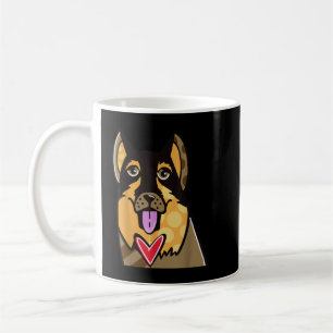 German Shepherd Cute Cartoon Dog Pop-Art Souvenir Koffiemok