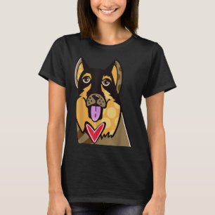 German Shepherd Cute Cartoon Dog Pop-Art Souvenir T-shirt