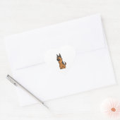 German Shepherd Cute Cartoon Hart Sticker (Envelop)
