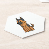 German Shepherd Cute Cartoon Kartonnen Onderzetters (Schuin)