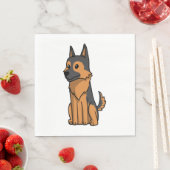 German Shepherd Cute Cartoon Servet (Insitu)
