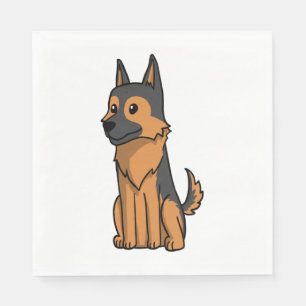 German Shepherd Cute Cartoon Servet