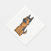German Shepherd Cute Cartoon Servet (Hoek)