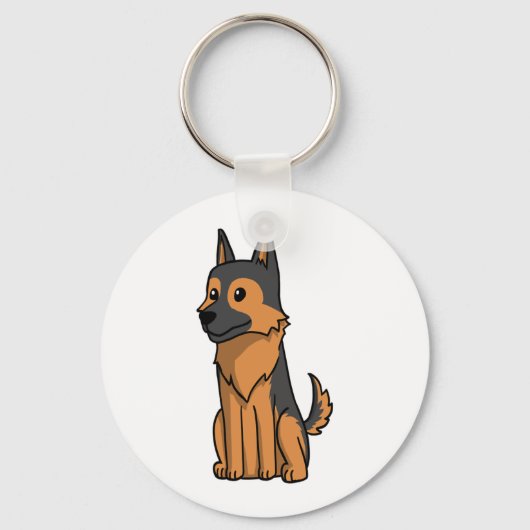 German Shepherd Cute Cartoon Sleutelhanger (Voorkant)