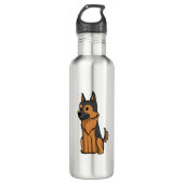German Shepherd Cute Cartoon Waterfles (Voorkant)