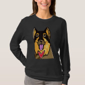 German Shepherd Cute Dog T-shirt (Voorkant)