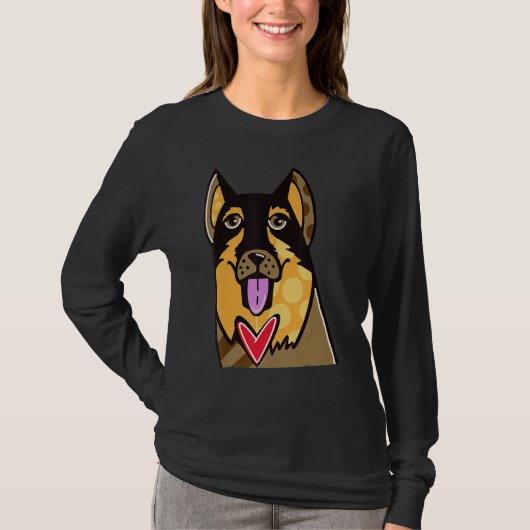 German Shepherd Cute Dog T-shirt (Voorkant)