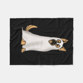 German Shepherd Cute Dog Wearing Ghost Funny Hallo Fleece Deken (Voorkant (Horizontaal))