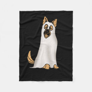 German Shepherd Cute Dog Wearing Ghost Funny Hallo Fleece Deken