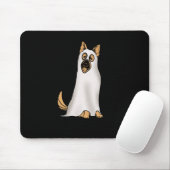 German Shepherd Cute Dog Wearing Ghost Funny Hallo Muismat (Met muis)