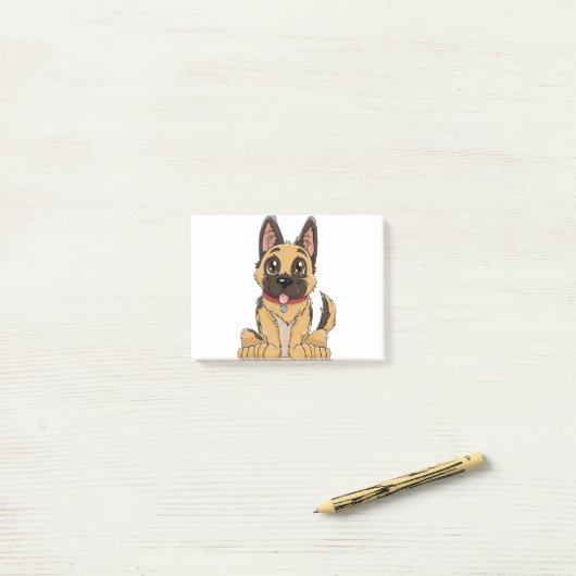 German Shepherd Cute Puppy Post-it® Notes (Op bureau)
