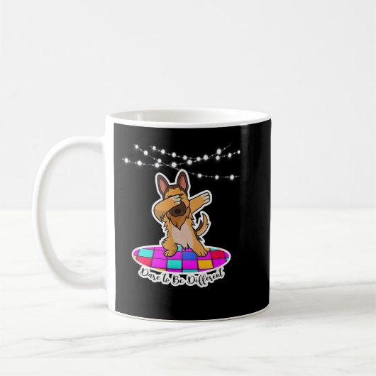 German Shepherd Dabbing Dare to be Different pet Koffiemok (Links)