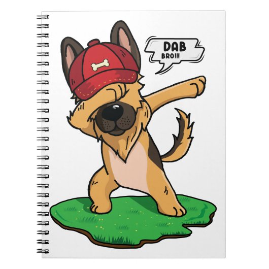 German Shepherd Dabbing Notitieboek (Voorkant)