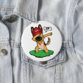 German Shepherd Dabbing Ronde Button 4,0 Cm (In situ)