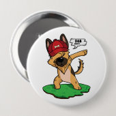 German Shepherd Dabbing Ronde Button 4,0 Cm (Voorkant /achterkant)