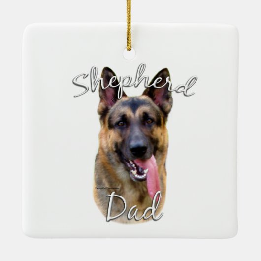 German Shepherd Dad 2 Keramisch Ornament (Achterkant)