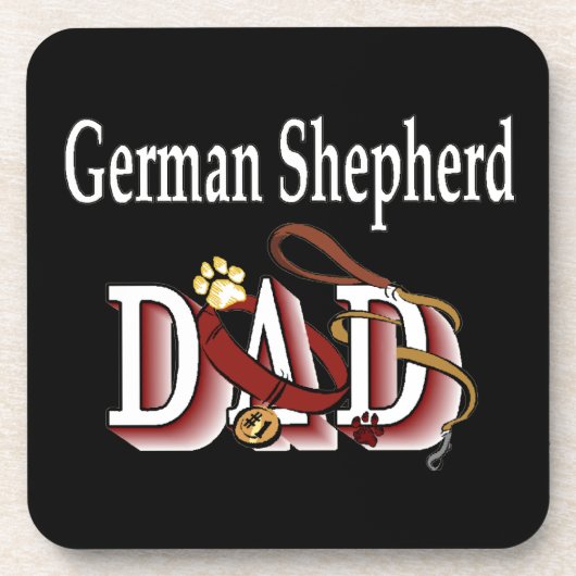 German Shepherd Dad Bier Onderzetter (Voorkant)