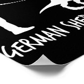 German Shepherd Dad Dinosaur GSD OEigenaars Funny Poster (Hoek)