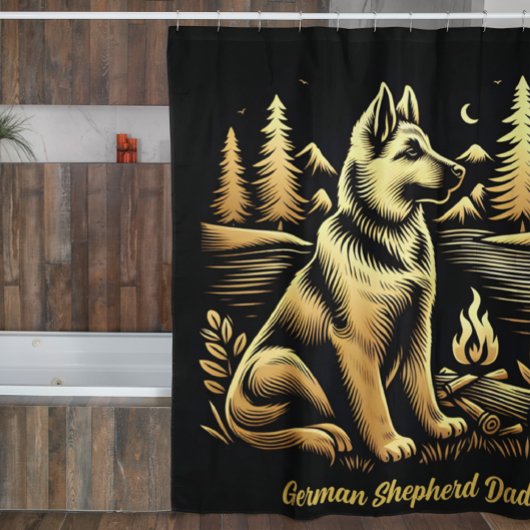 German Shepherd Dad Douchegordijn