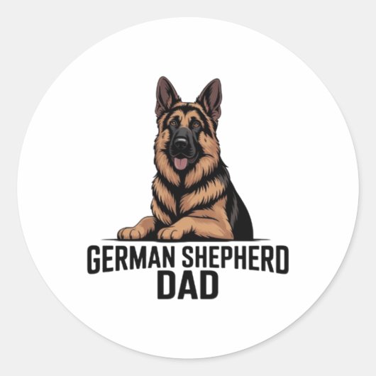 German Shepherd Dad Proud Dog Dad Sticker German S (Voorkant)