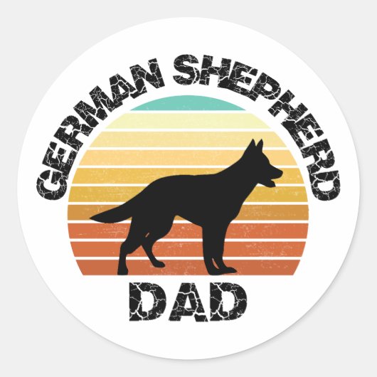 german shepherd dad - shepherd dog gift ronde sticker (Voorkant)