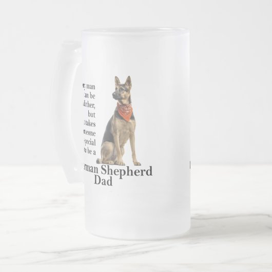 German Shepherd Dad Stein Matglas Bierpul (Voorkant links)