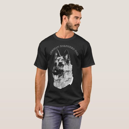 German Shepherd Dad T-shirt (Voorkant volledig)
