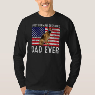 German Shepherd Dad Usa American Flag Dog Owner T-shirt