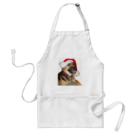 German Shepherd die een Pet van de kerstman bewoon Standaard Schort (Voorkant)