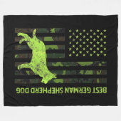 German Shepherd Distress US Flag Camouflage Fleece Deken (Voorkant (Horizontaal))