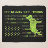 German Shepherd Distress US Flag Camouflage Sherpa Deken (Voorkant (horizontaal))