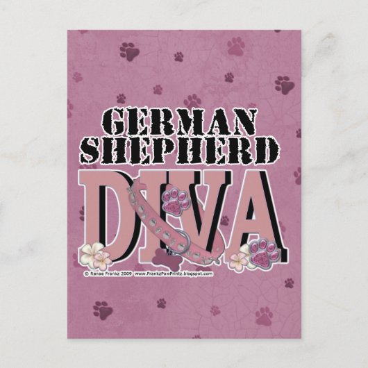 German Shepherd DIVA Briefkaart (Voorkant)