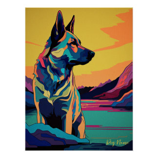 German Shepherd Dog 003 - Bruno Pokopen Perfect Poster