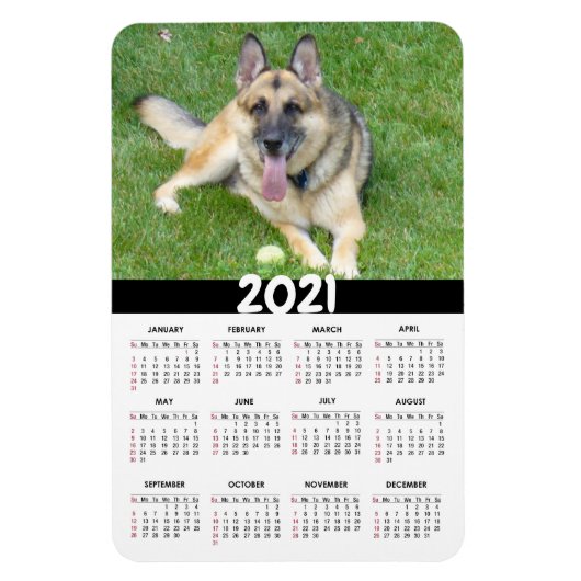 German Shepherd Dog | 2021 Aangepaste agenda Magne Magneet (Verticaal)