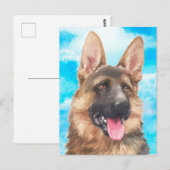 German Shepherd Dog Alsatian GSD Pet Watercolor Briefkaart (Voorkant / Achterkant)
