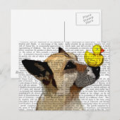 German Shepherd Dog and Duck Briefkaart (Voorkant / Achterkant)