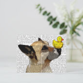 German Shepherd Dog and Duck Briefkaart (Staand voorkant)