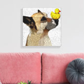 German Shepherd Dog and Duck Canvas Afdruk (Insitu (Woonkamer))