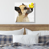 German Shepherd Dog and Duck Canvas Afdruk (Insitu (Slaapkamer))
