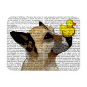 German Shepherd Dog and Duck Magneet (Horizontaal)