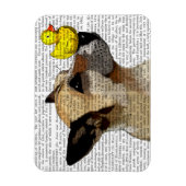 German Shepherd Dog and Duck Magneet (Verticaal)