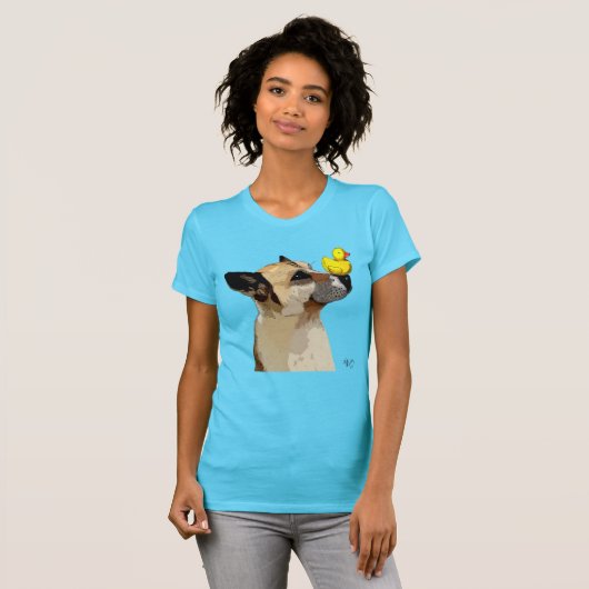 German Shepherd Dog and Duck T-shirt (Voorkant volledig)