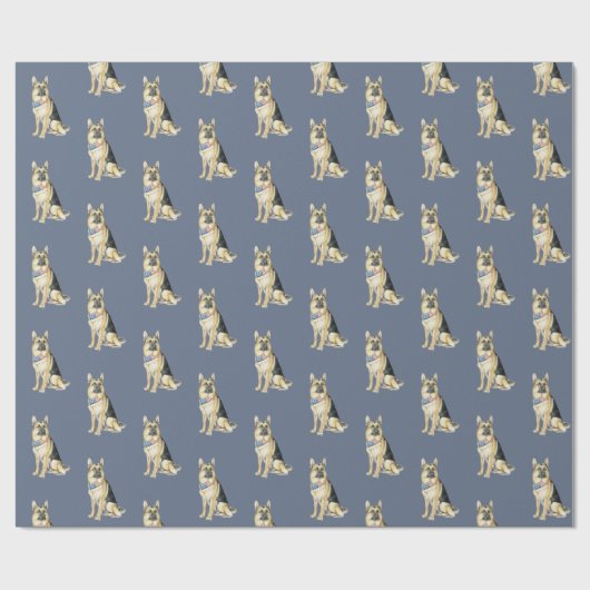 German Shepherd Dog Art Gift Wrapping Paper Cadeaupapier (Vlak)
