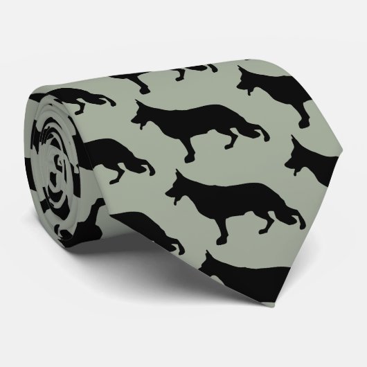 German Shepherd Dog black Stropdas (Opgerold)