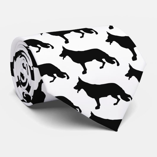 German Shepherd Dog black Stropdas (Opgerold)