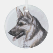 German Shepherd Dog by Hevener Glas Ornament (Voorkant)