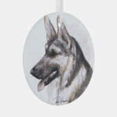 German Shepherd Dog by Hevener Glas Ornament (Voorkant Rechts)