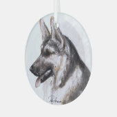 German Shepherd Dog by Hevener Glas Ornament (Voorkant links)
